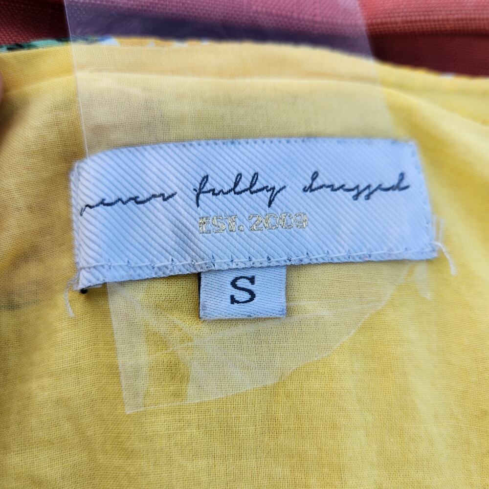 Never Fully Dressed ASOS Yellow & Pink Floral Retro Inspired Dress Small - Picture 5 of 10